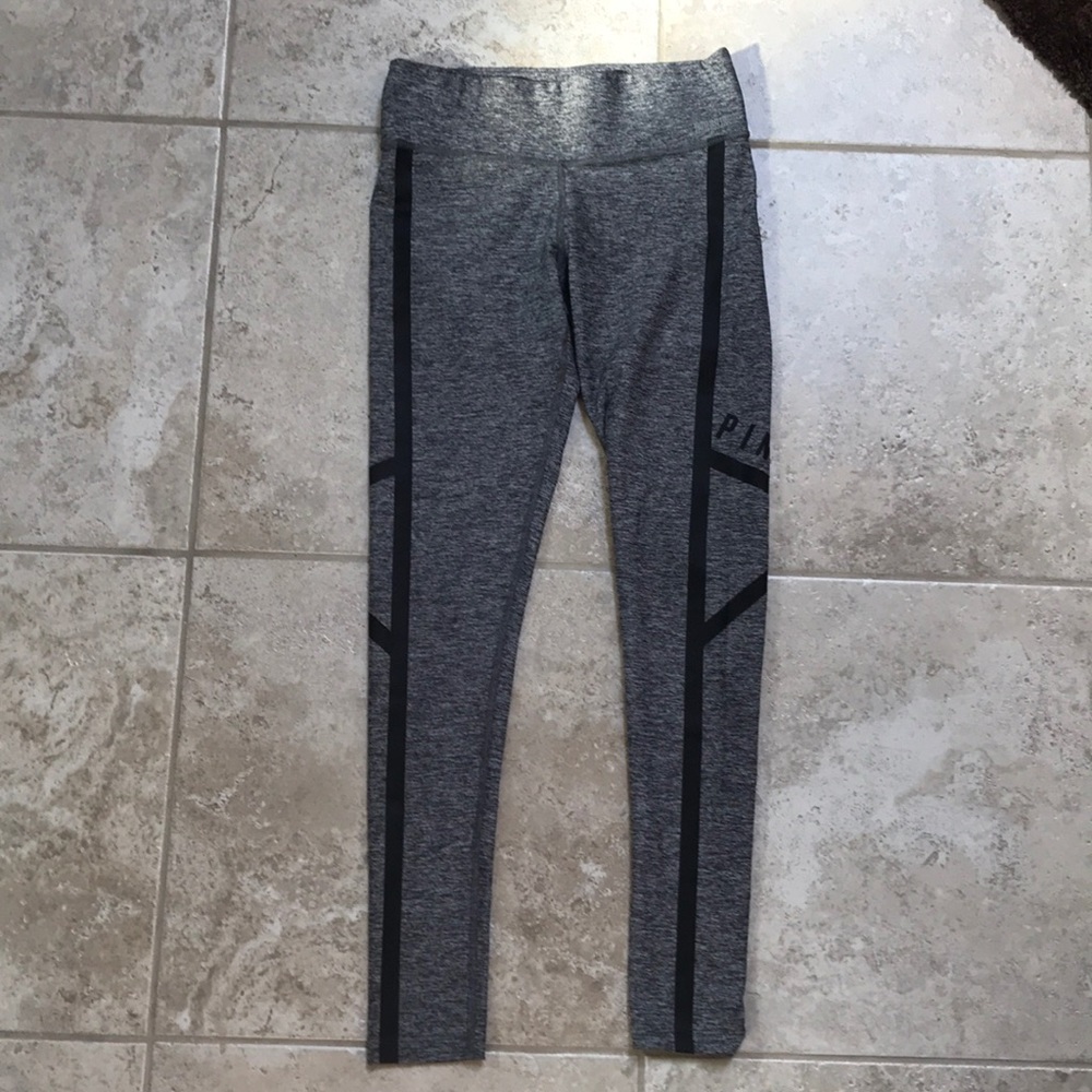 Grey and Black PINK Athletic Leggings
